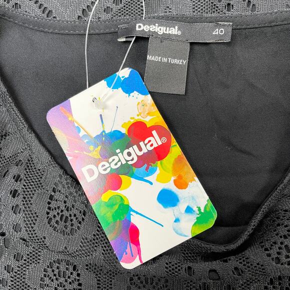 Desigual‎ Pici Day Dress Womens US 6 Sheer Lacy Flirty Whimsigoth Fairygrunge - Picture 9 of 9